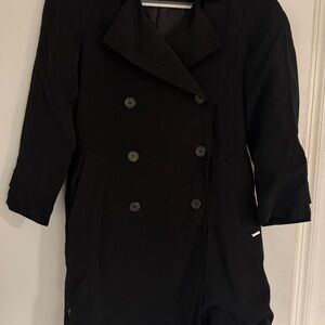 Anne Klein Black Double-Breasted Pea Coat